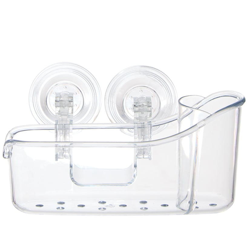 Kitchen Clear Sink Caddy & Sponge Holder with Suction Cups
