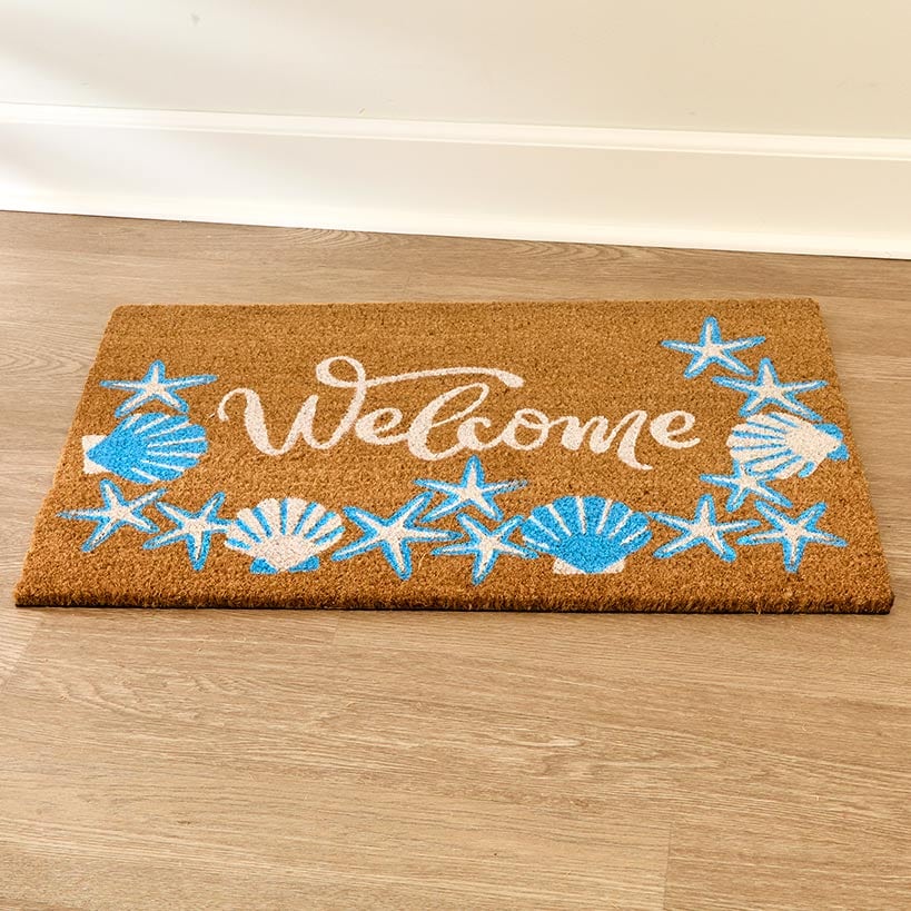 Coastal Themed Coir Outdoor Doormat