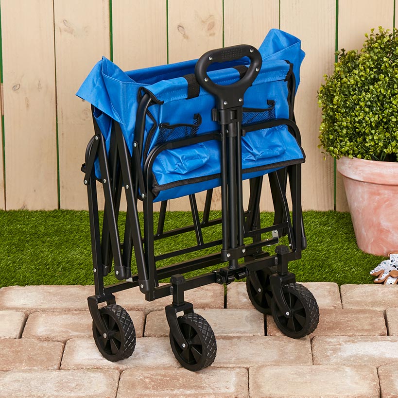 Collapsible Folding Wagon - Large Compartment and 2 Mesh Pockets