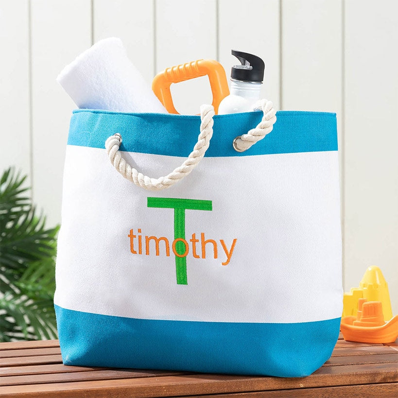 Personalized Colorful Beach Tote