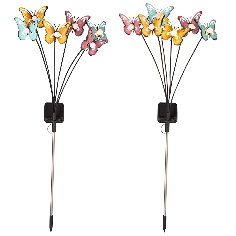 Colorful Solar Butterfly Bouquet Stake With Motion