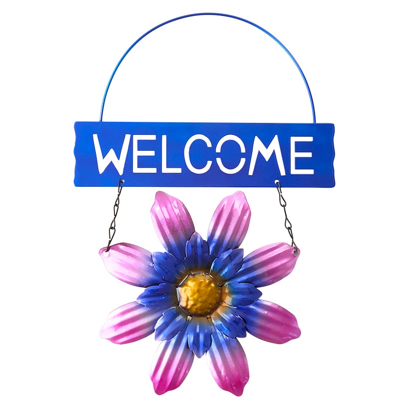 Vibrant Spring Welcome Sign Metal Wall Decor