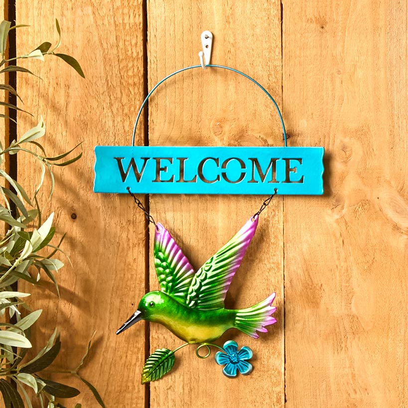 Vibrant Spring Welcome Sign Metal Wall Decor