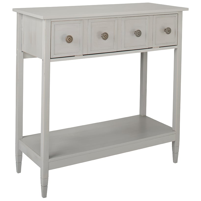 Console Gray Table with Drop-Down Drawer