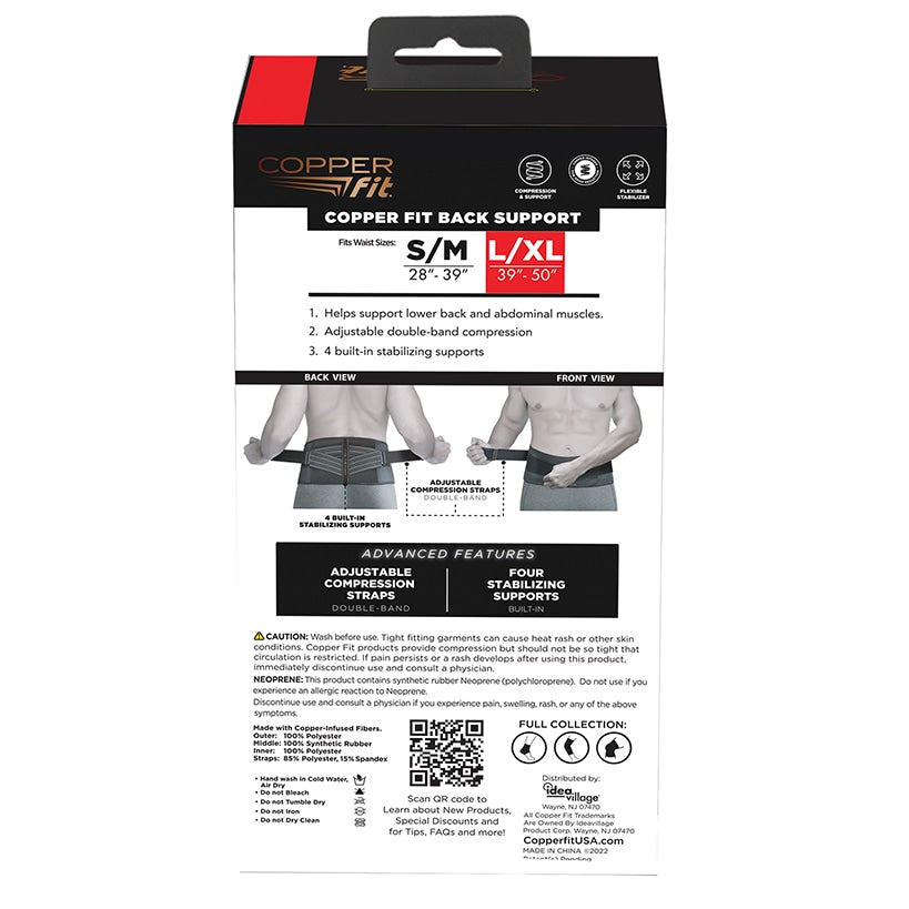 Copper Fit® Advanced Back Pro - Back Support , Unisex with Anti-Odor Fabric