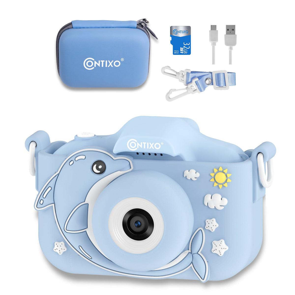 Contixo Kids Digital Camera - 1080p HD, Dual Lens, Selfies, Games, 32GB S