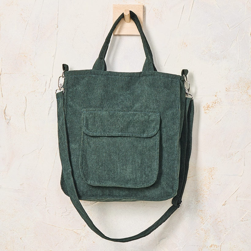 Women's Corduroy Crossbody Tote Bag