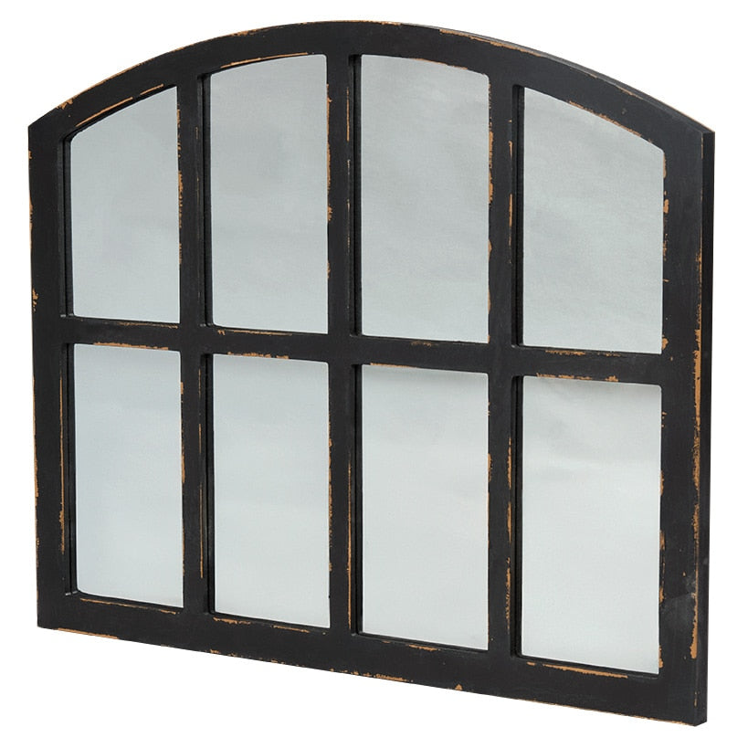 Rustic Country Window Pane Mirror - Black, Dark Brown, or White