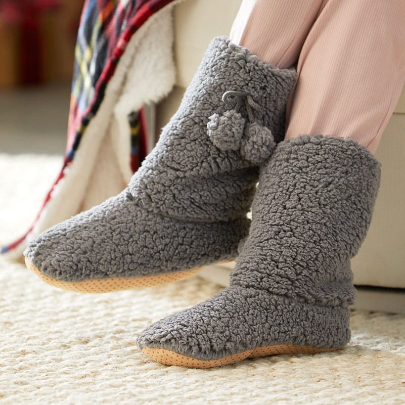 Cozy Sherpa Snuggle Socks#select-color_gray