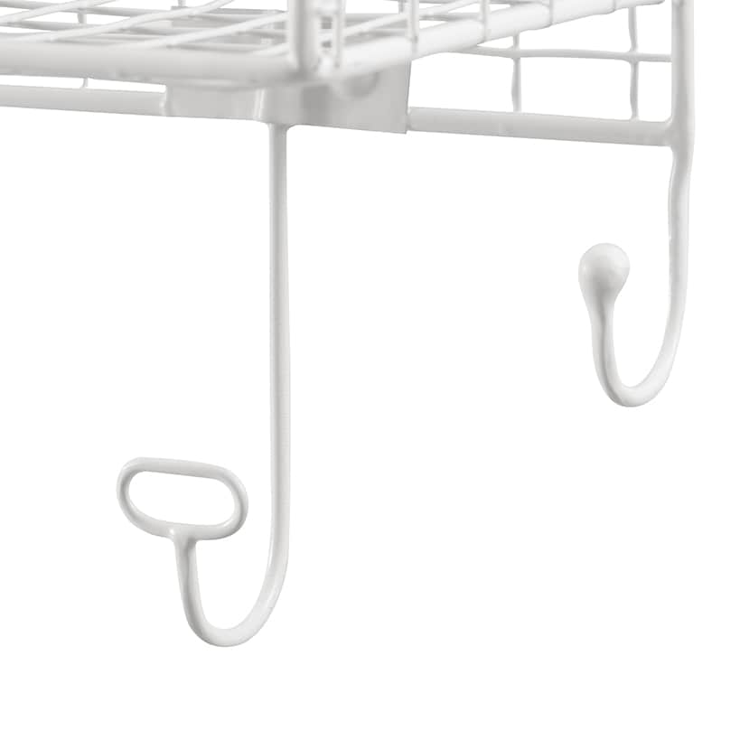 Four Cubby Wall Shelf with Hooks