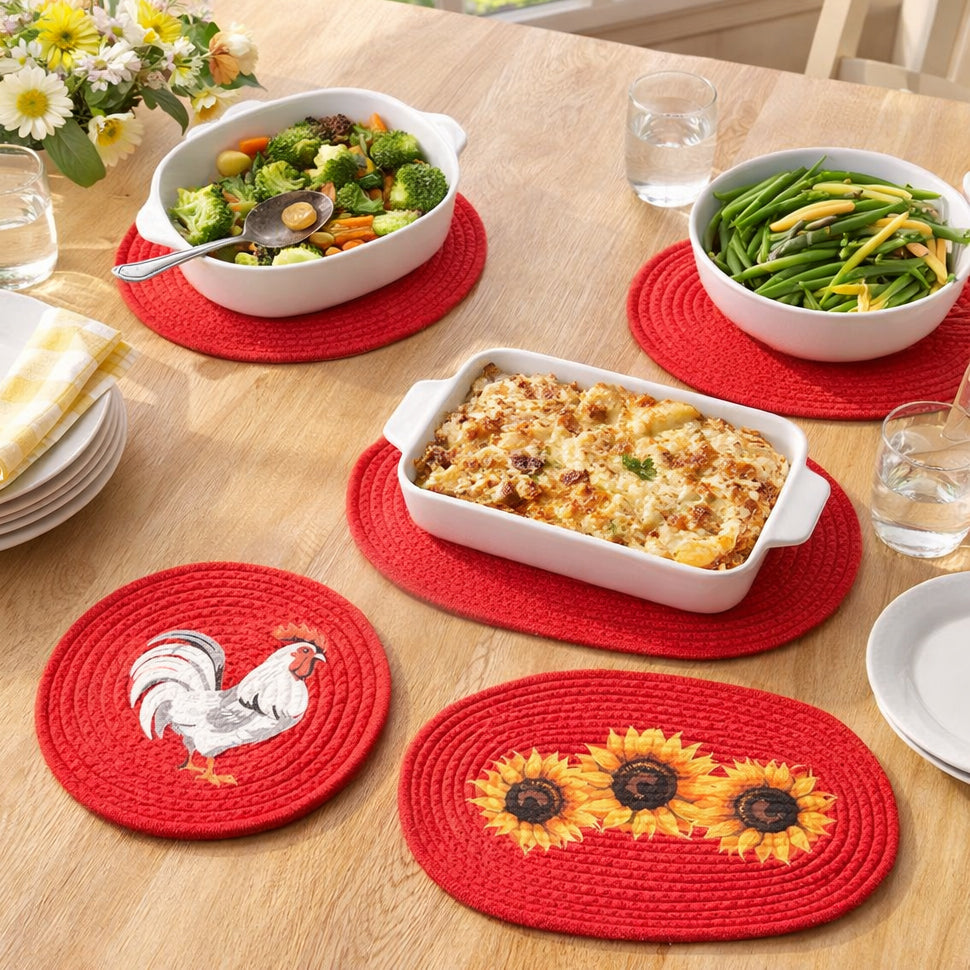 Decorative Kitchen Fabric Trivets - Set of 3 | The Lakeside Collection