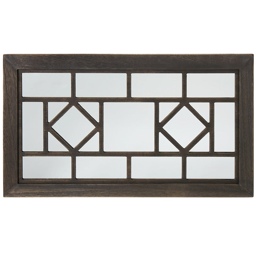 Decorative Wood Rectangular Mirror - White, Black, or Brown