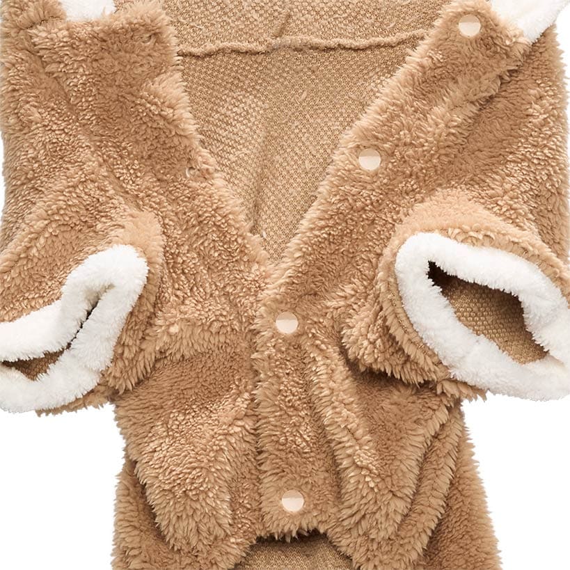 Pet Santa Or Reindeer Plush Fabric Costume With Hood