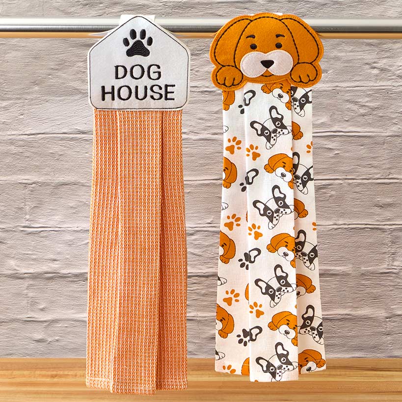 Kitchen Towels Summertime Dog Set of 2