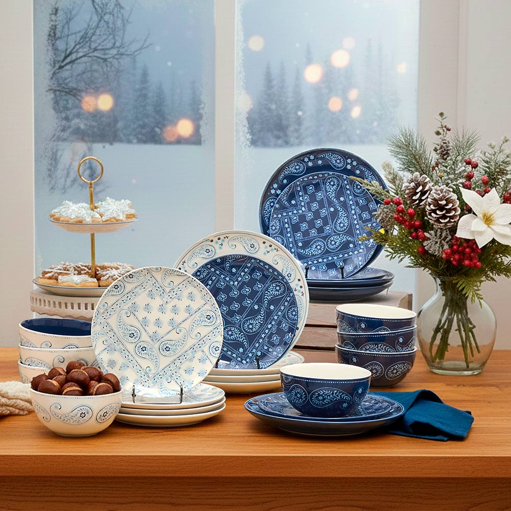 Dolly Parton Stoneware Everyday Paisley 12-Pc Dinnerware Set