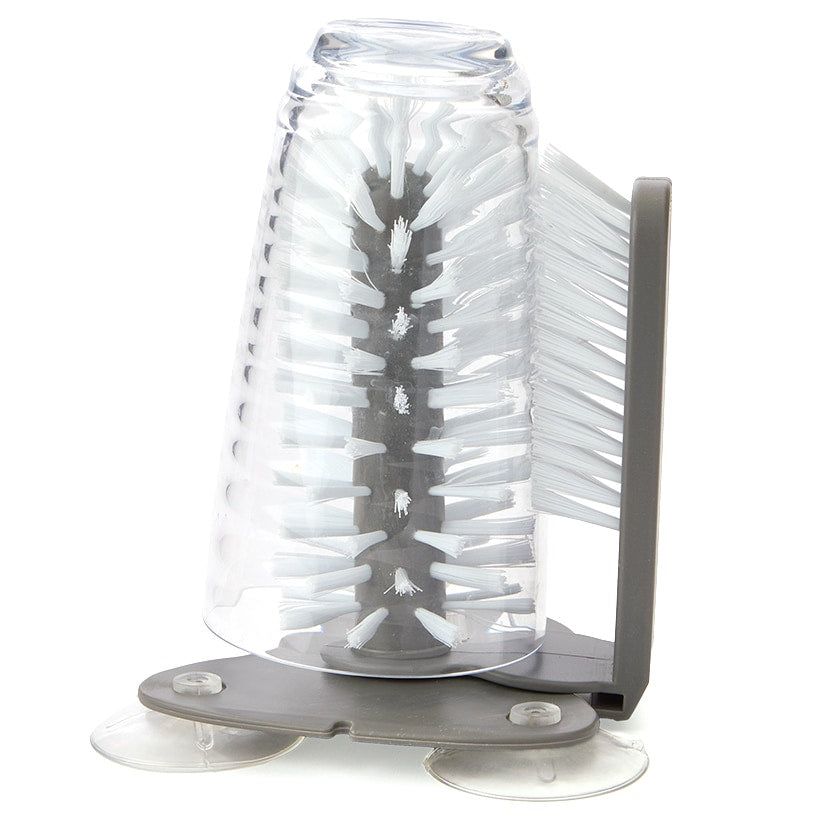 Drinkware Cleaner with Brush and Suction Base