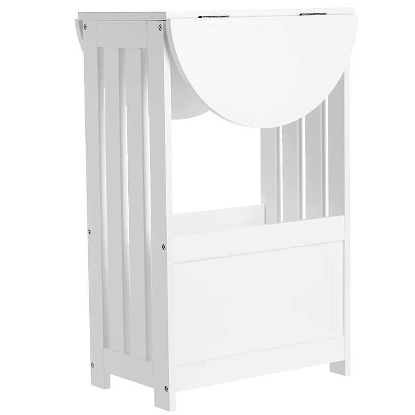 Side Table with Drop Leaf Top and Magazine Holder - 24"H