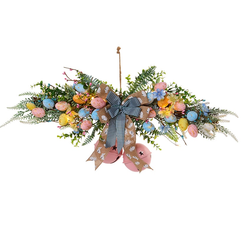 Easter Egg Pastel Lighted Swag Or Garland - Battery Operated