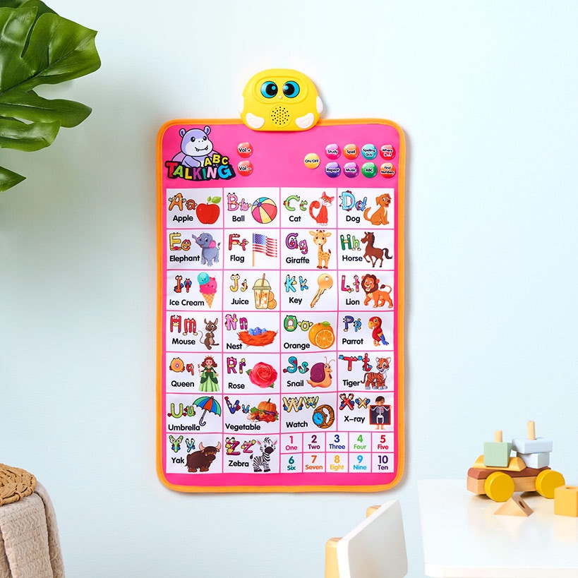 Educational Wall Chart - Learn the Alphabet, Numbers, with Sound Features