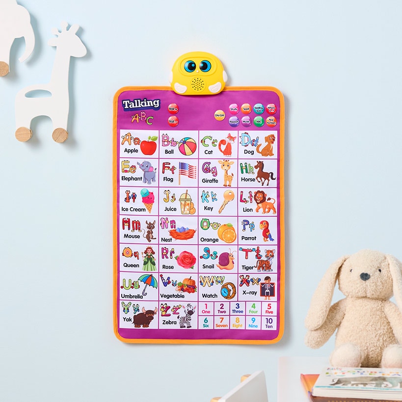 Educational Wall Chart - Learn the Alphabet, Numbers, with Sound Features