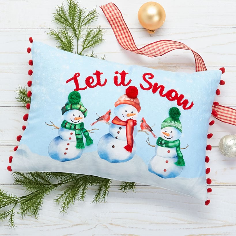 Happy Holidays Embroidered Accent Pillow