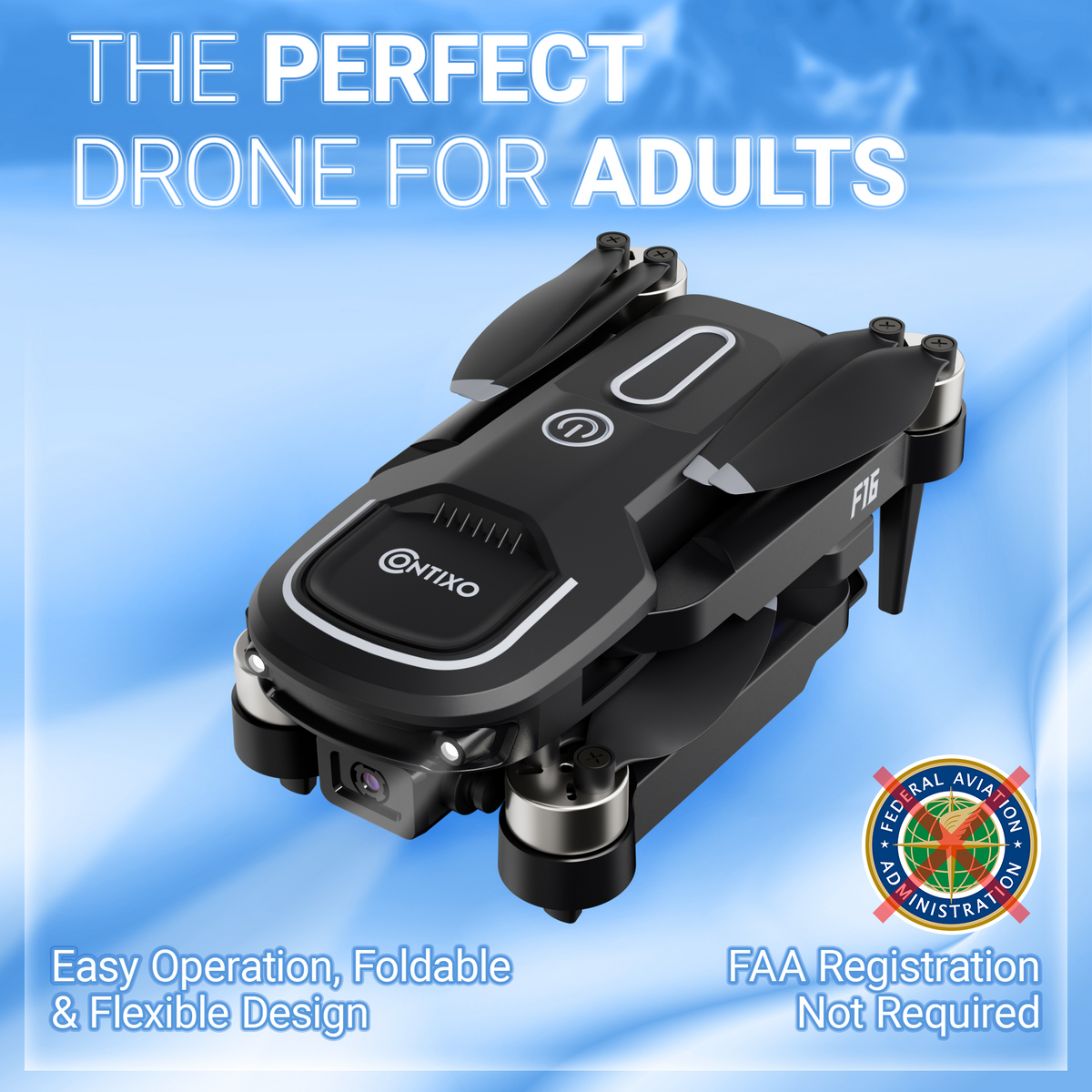 Contixo F16 Stunt Drone - 1080P HD Camera, Foldable Design, Wi-Fi FPV, 16-Min Flight