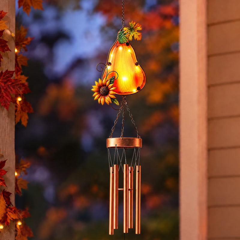 Fall-Themed Solar Gourd Wind Chime