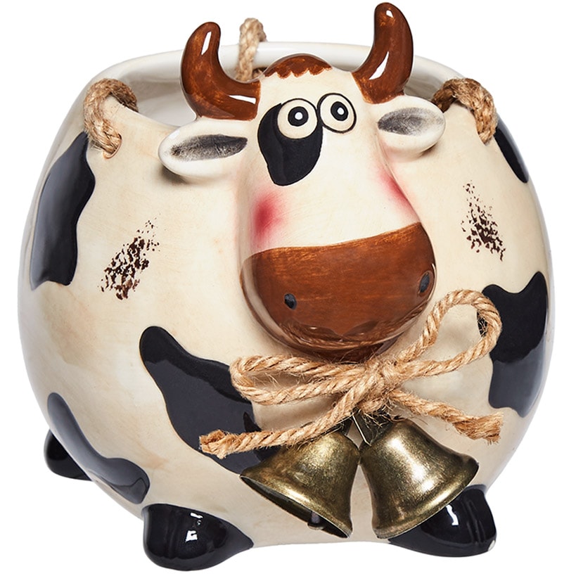 Animal Planter Farm Cow Pig Sheep or Chicken Hanging Ceramic Decor