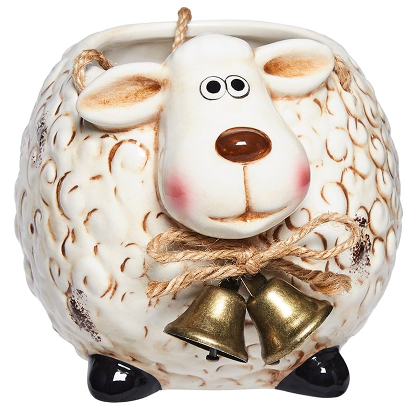 Animal Planter Farm Cow Pig Sheep or Chicken Hanging Ceramic Decor