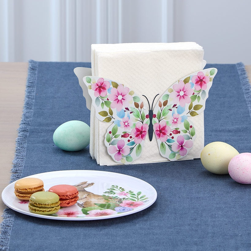 Floral Easter Tableware - Salad Plates, Serving Platters, Napkin Holder