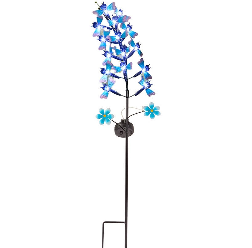 Solar Flower Shaped Butterfly Or Dragonfly Garden Stake