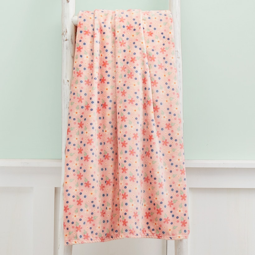 Floral Plush Printed Throw