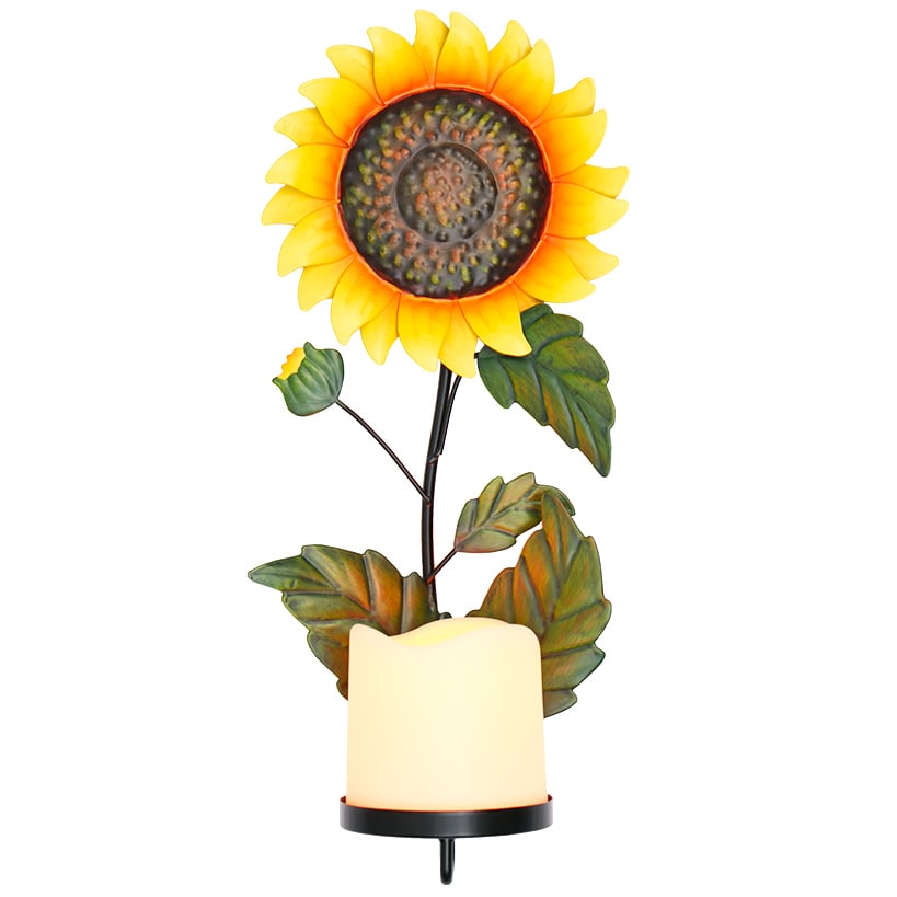 Sconce Flower LED Candle In Daisy Forget Me Not Hibiscus Or Sunflower