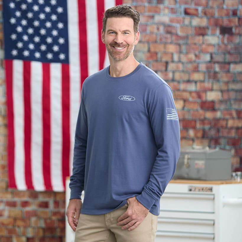 Men's Ford Car Long Sleeve Graphic T-Shirt