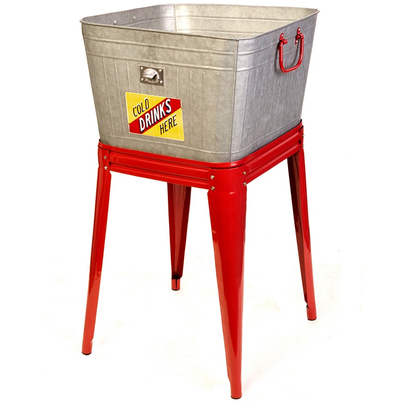 Planter Beverage Tub Two In One Galvanized With Bottle Opener