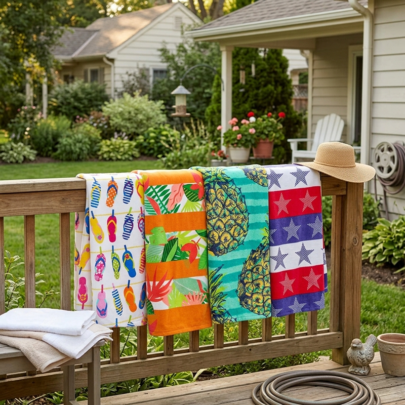 Novelty Beach Towel Cotton Oversized 34x64