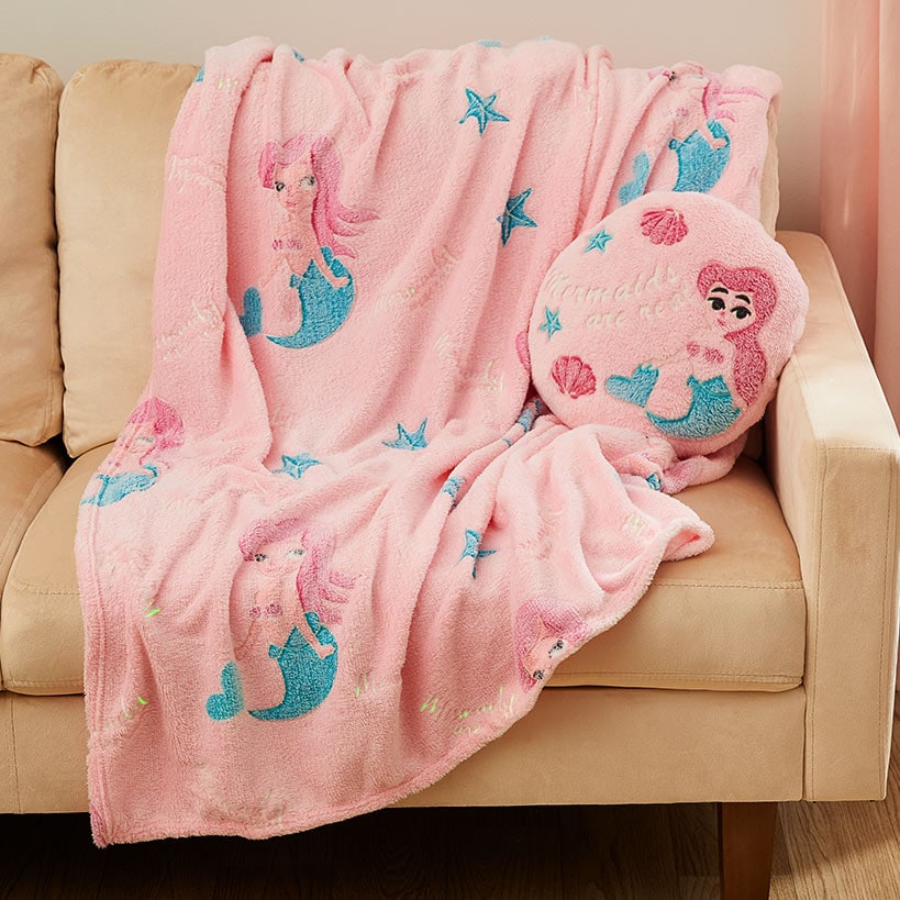 Glow-in-the Dark Blanket for Kids 50" x 60"#select-blanket_mermaid