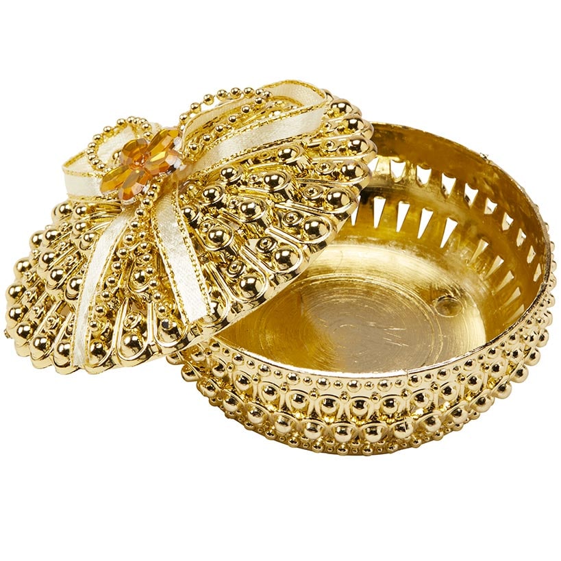 Jewelry Box Small Trinket Box Organizer Round Gold
