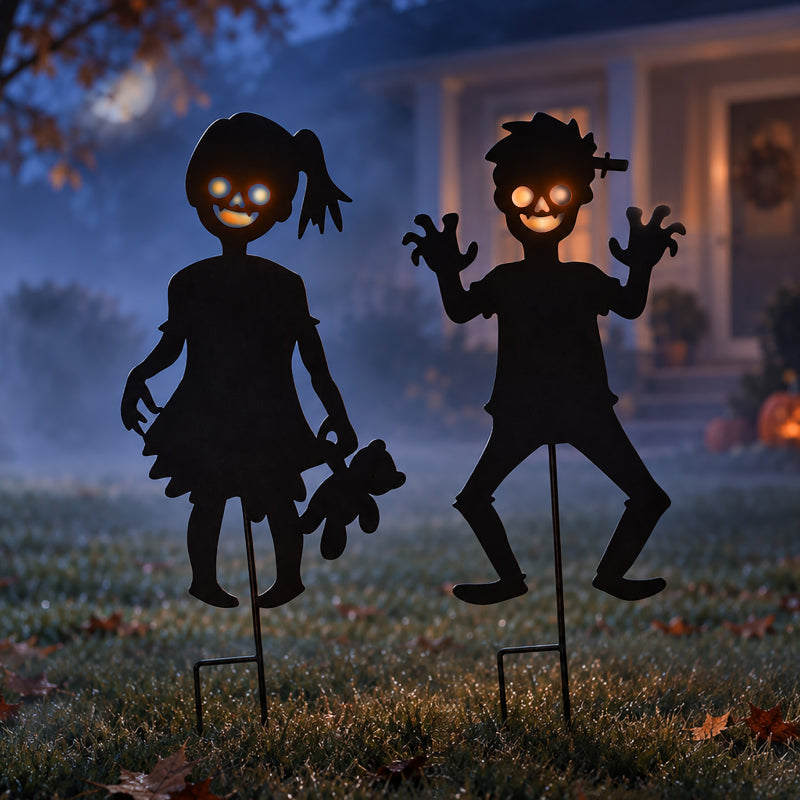 Halloween Zombie Stake Boy or Girl Silhouette