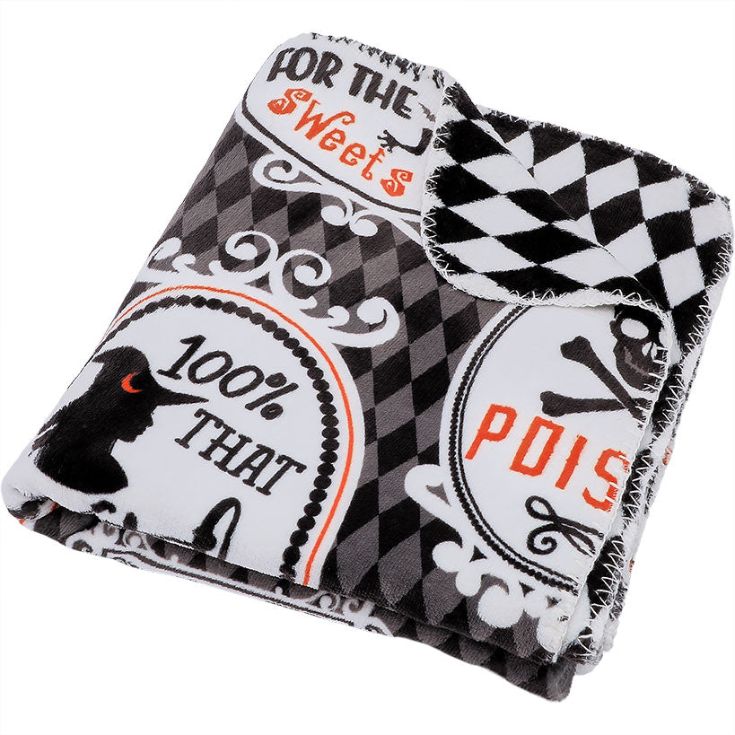 Haunted Walls Comforter Set and Flannel Throw Bundle