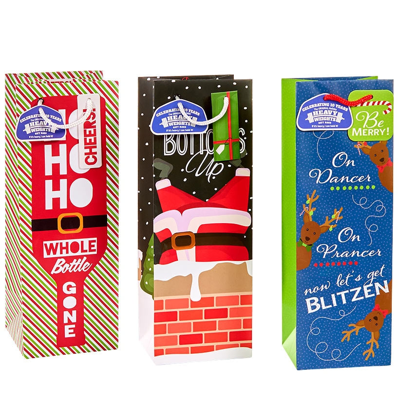 Heavy Weight Bottle Gift Bags Set of 3