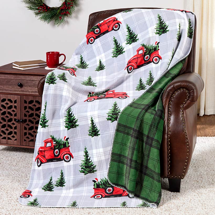 Christmas Cheer Reversible Heavyweight Flannel Throws