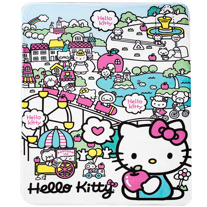 Hello Kitty My Cute World Silk Touch Sherpa Throw