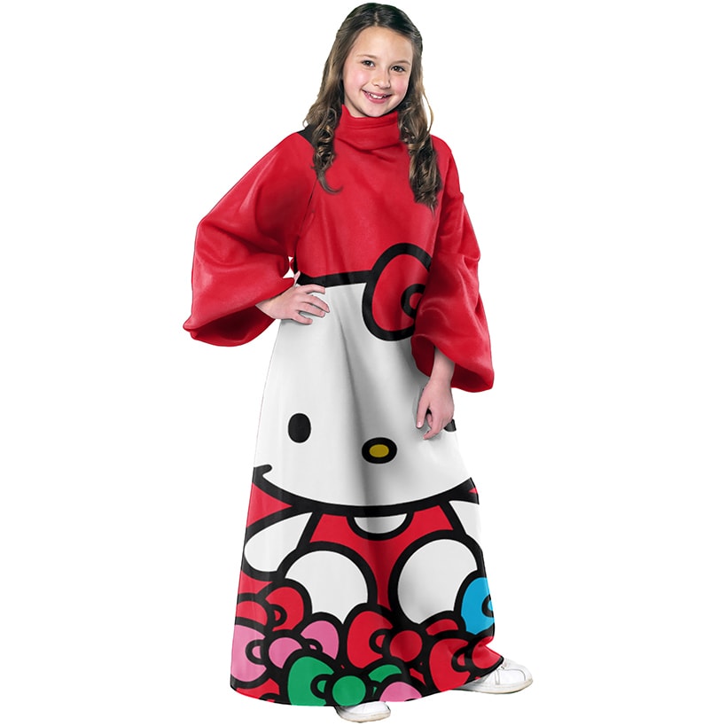 Hello Kitty Smitten Silk Touch Comfy Throw with Sleeves
