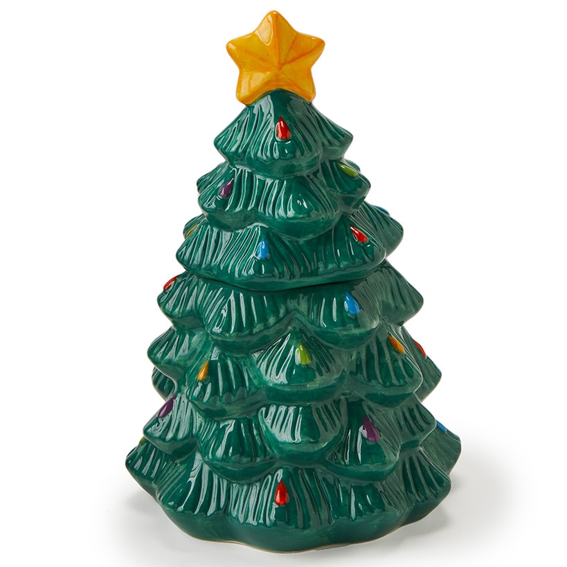 Retro Holiday Christmas Tree Cookie Jar