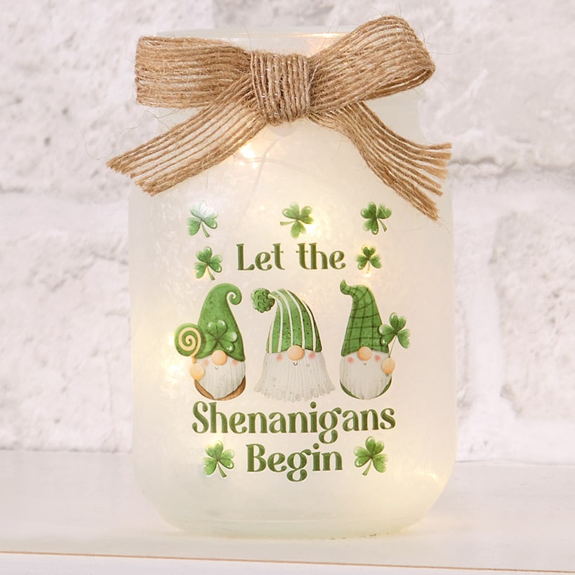 Valentine's And St Patrick's Fairy Light Mason Jar Décor#select-holiday_shenanigans
