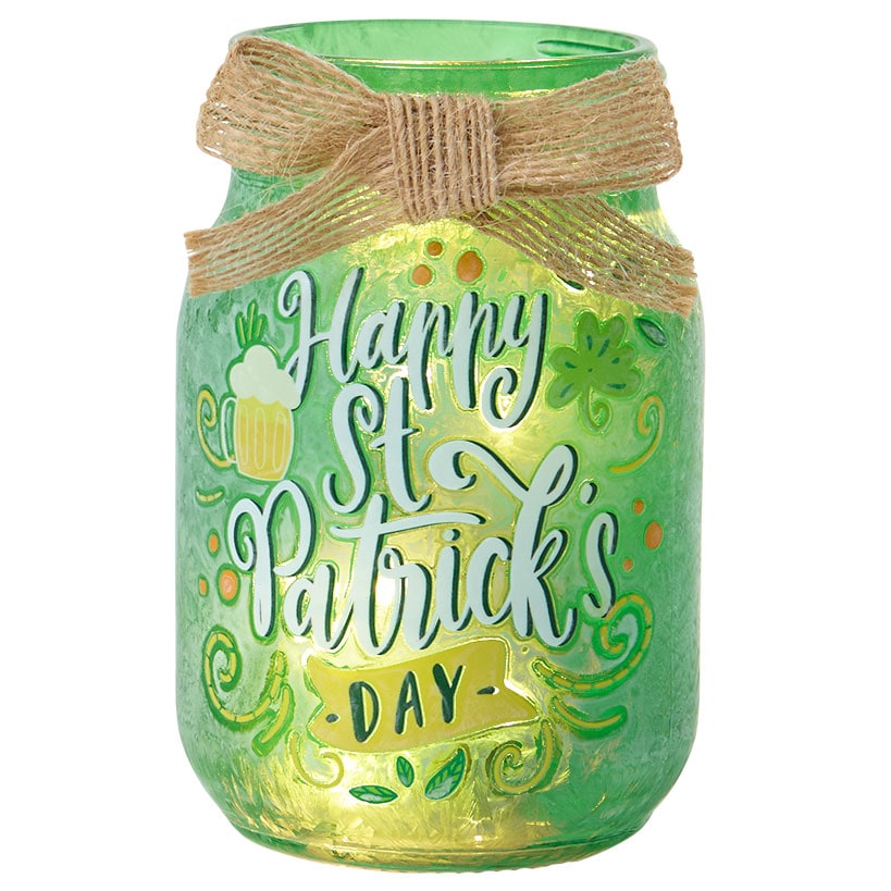 Valentine's And St Patrick's Fairy Light Mason Jar Décor