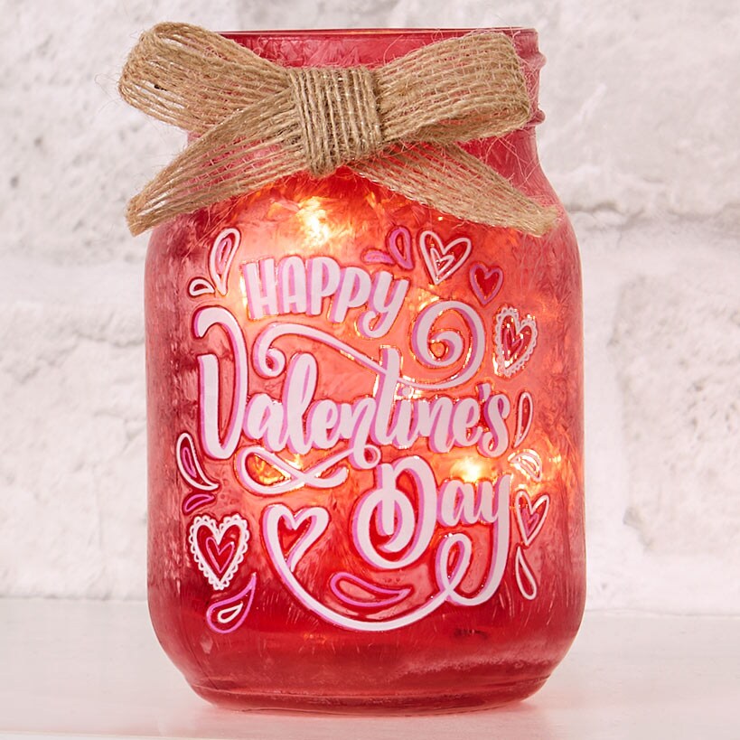 Valentine's And St Patrick's Fairy Light Mason Jar Décor