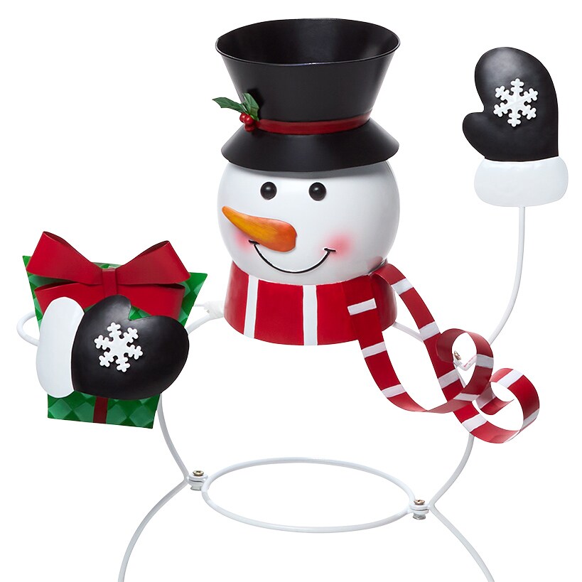 Snowman Buffet Plate and Utensil Holder