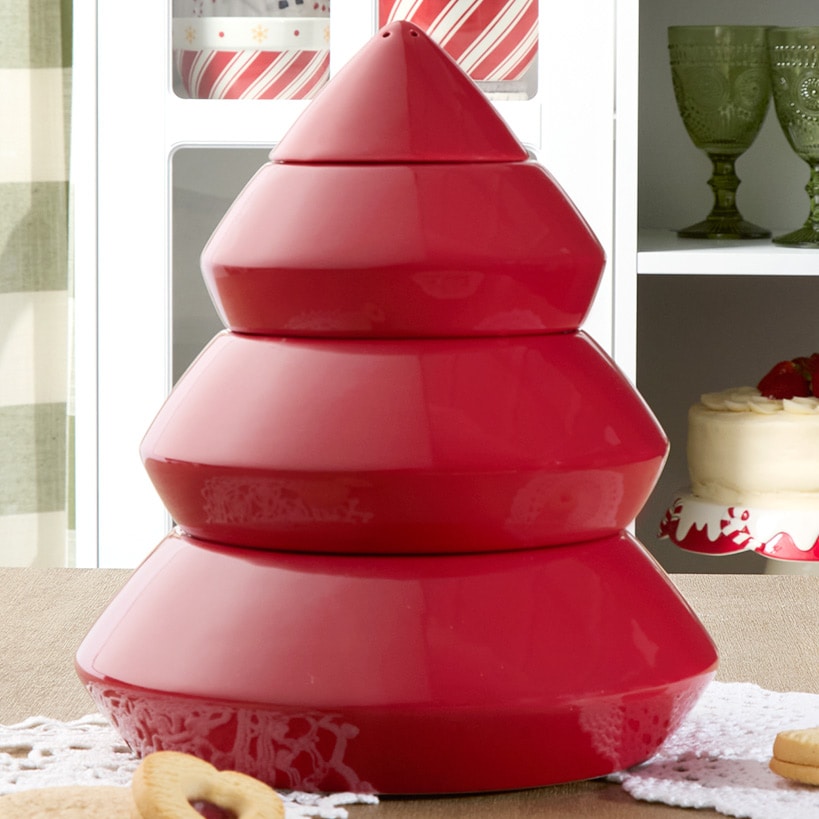 4pc Holiday Stackable Serving Bowls